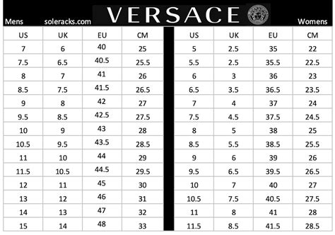 Versace underwear size chart